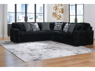 Midnight-Madness Onyx Corduroy Modular Sectional Units