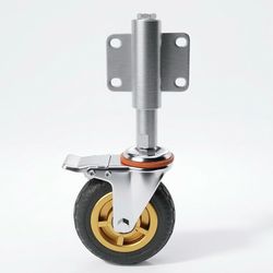 4 Inch Spring Rubber Loaded Gate Wheel,Heavy Duty Swivel Gate Caster Wheels With Universal Nount Plate,Gate Wheels For Wooden Fence Gate Castesr,Woode