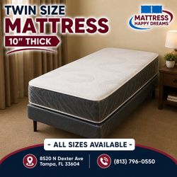 Twin Size Mattress 10” Inches Thick ✨New From Factory Excellent Comfort Also Available: Full, Queen And King Same Day Delivery 🚚