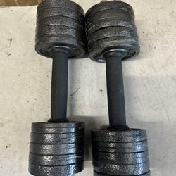 Pair of 17.5lb adjustable dumbbells pairs with plates. 35lb in total $35