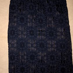 Women Floral Lace Skirt/ Navy 
