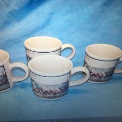 Vintage Ralph Lauren mug set of 4----1 is cracked