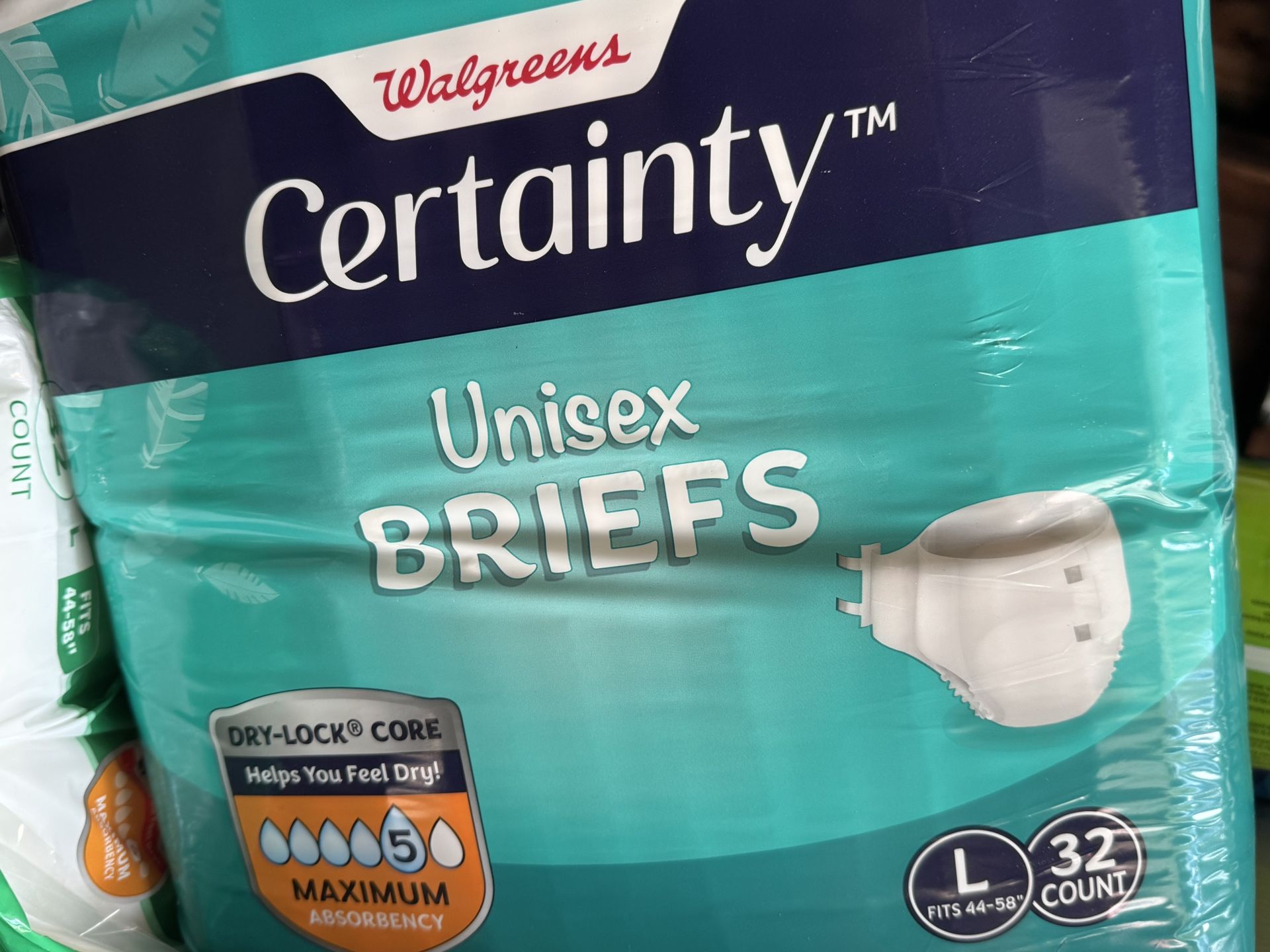 Walgreens Incontinence Briefs / NEW- Unopened