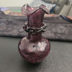 Vintage Amethyst Crackle Glass