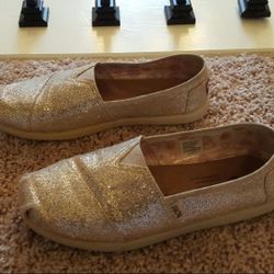 Girls Gold Bob's Slip on Shoes - Size 3.5M