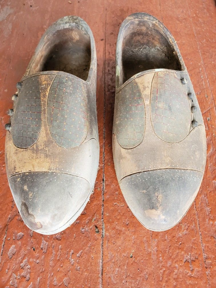 Wooden Hand made Clogs -Antique European