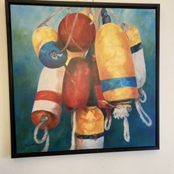 Framed Canvas Wall Art 28x28 “Buoys will be Buoys”