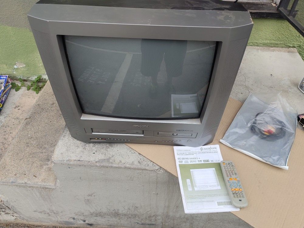 Broksonic SC-20145 20"Color CRT Tv Triple Play  TV/DVD/VCR W/Remote & Manual