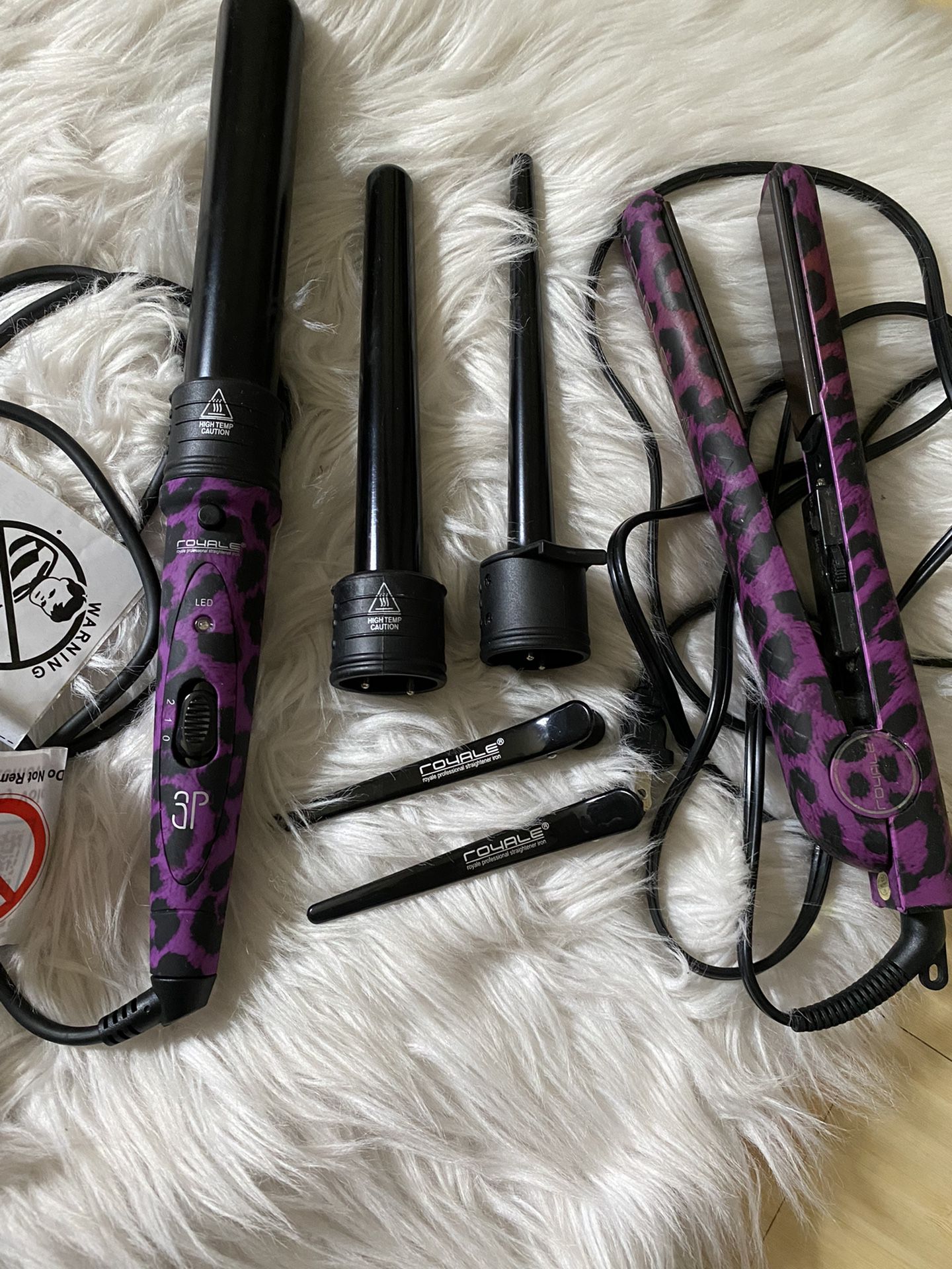Royale Straightener and Curler With Attachments and Clips