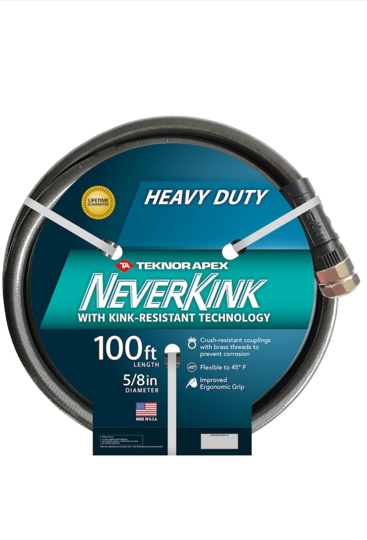 NeverKink Teknor Apex 5/8-in x 100-ft Heavy-Duty Kink Free Vinyl Gray Coiled Hose