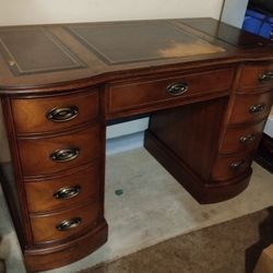 1940s Bassett Leather Top Desk