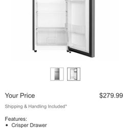 Fridgemaster 4.4 cu. ft Double Door Fridge