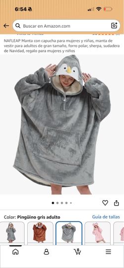 NAFLEAP Penguin Oversized Hoodie Blanket Sweatshirt