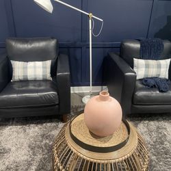 Navy Blue Leather Chairs