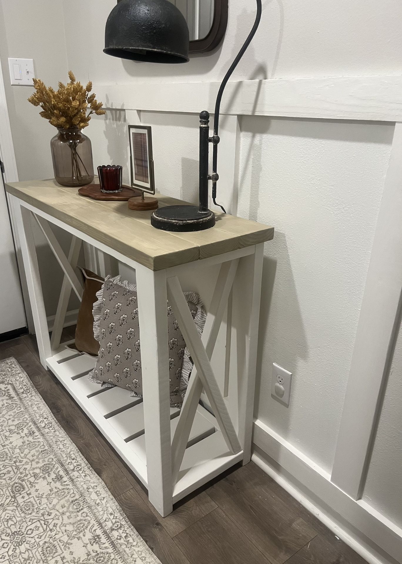 handmade farmhouse entryway table 