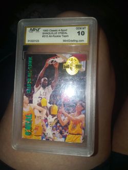 1993 Classic 4-Sport Shaquille O'Neal #315 Graded GEM MT 10
