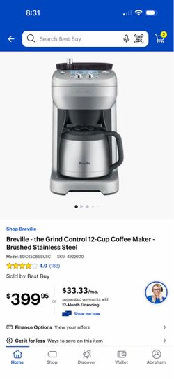 Breville Grind Control 12-Cup Coffee Maker