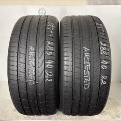 2 Tires 285 40 22 Pirelli P Zero B1 No Repairs 