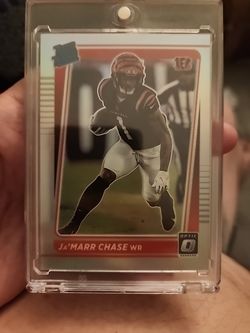 2021 Donruss Optic JaMarr Chase RATED ROOKIE Silver Holo Prizm #207 Bengals RC