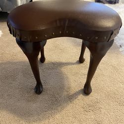 Brown Leather Stool.