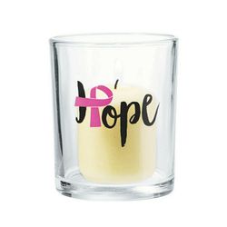 Pink Ribbon Votive Candle Holder