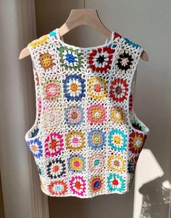 Handmade Crochet Hollow Out Knitted Vest For Women