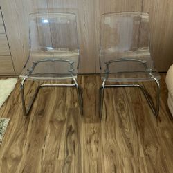 IKEA TOBIAS Clear / Chrome Plated *Set Of 2*