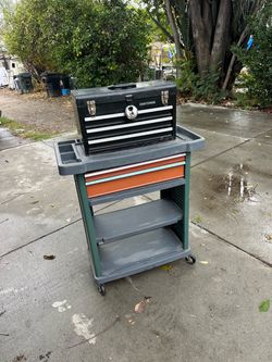 Craftsman tool chest on stackon cart