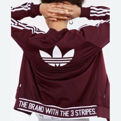 Adidas Originals Superstar Womens Track Jacket Burgundy Red 3 Stripes size M