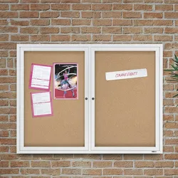 Quartet Aluminum Frame Bulletin Board, 4' x 3' Enclosed Cork NEW