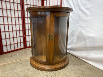 Vintage Curved Front Small Curio Cabinet