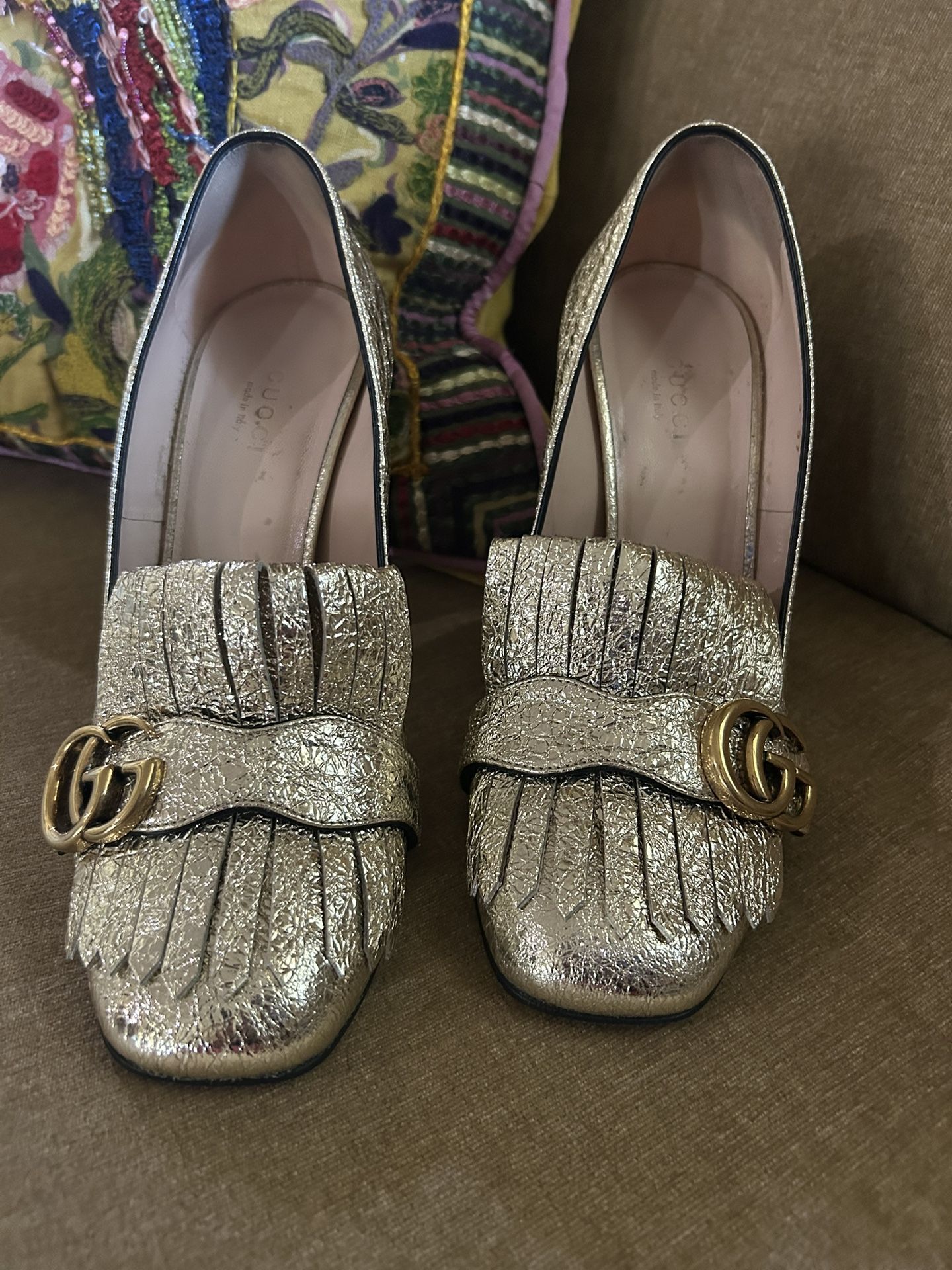 Gucci Gold Shoes