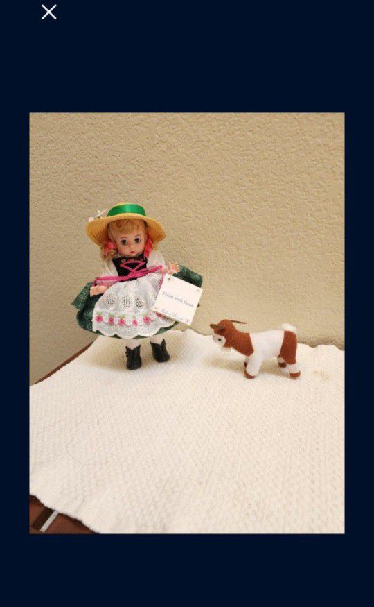 Like New 8" Madame Alexander Doll/Heidi with Goat/Storybook/Gift/Collectible 