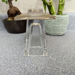 Art deco glass tapered candle holder.