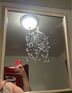 Custom engraved mirror