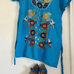 MEXICAN TUNIC/DRESS WITH MATCHING SHOES $10