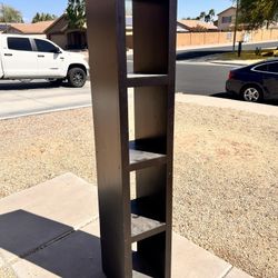 Black Wood Four Shelf Storage Cubby (LxWxH: 14” x 15” x 75”)