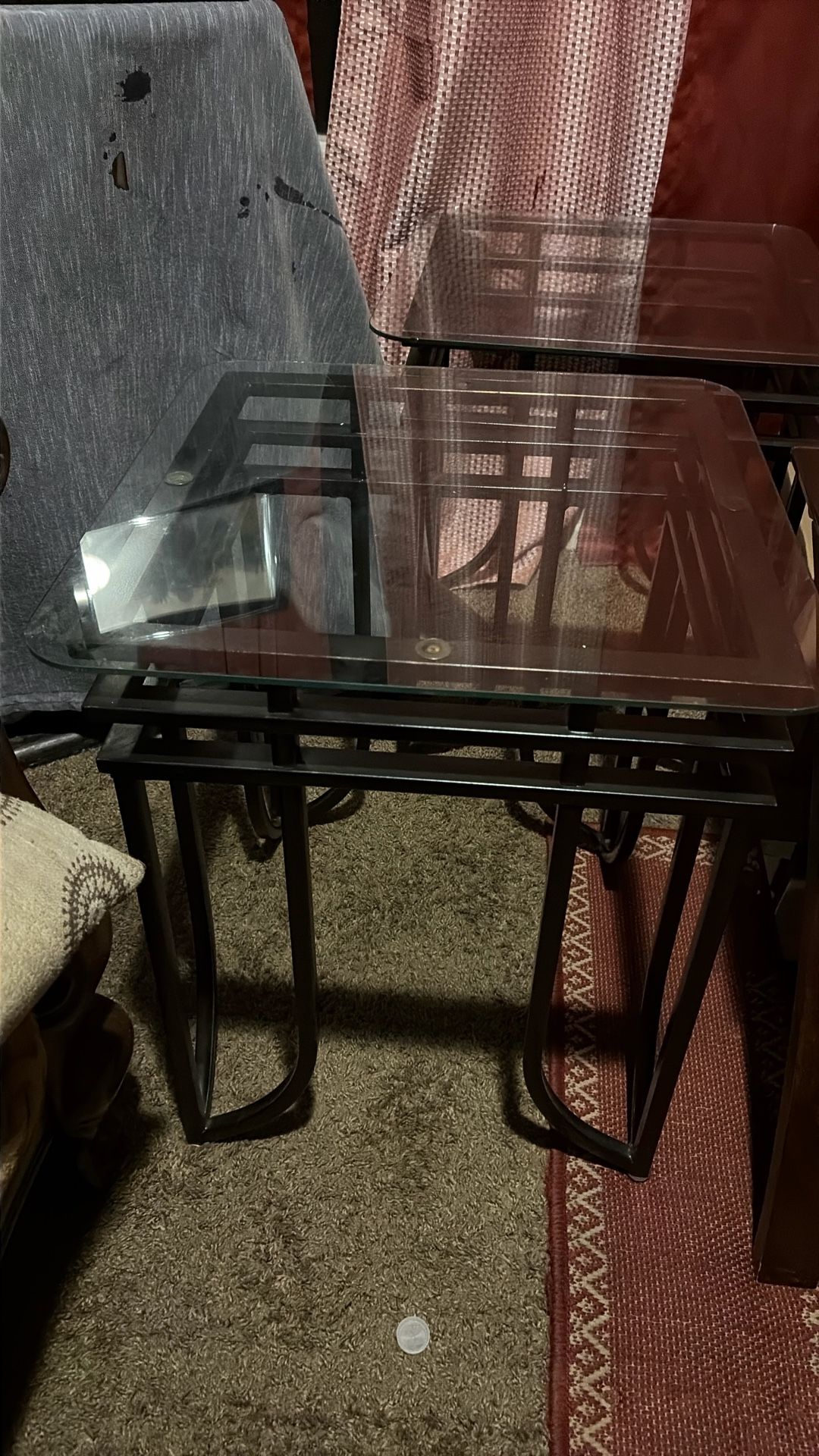 Glass end tables