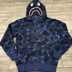 Bape Hoodie Blue - Size Medium 