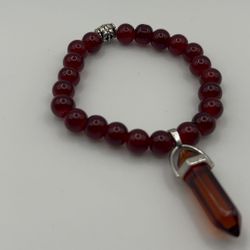 Homemade Brown Crystal Pendant Bracelet 