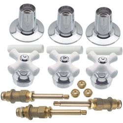Danco 39696 Cross-Arm 3-Handle Tub/Shower Faucet Rebuild & Remodeling Valve Trim Kit for Pfister Contempera – Contessa, White/Chrome