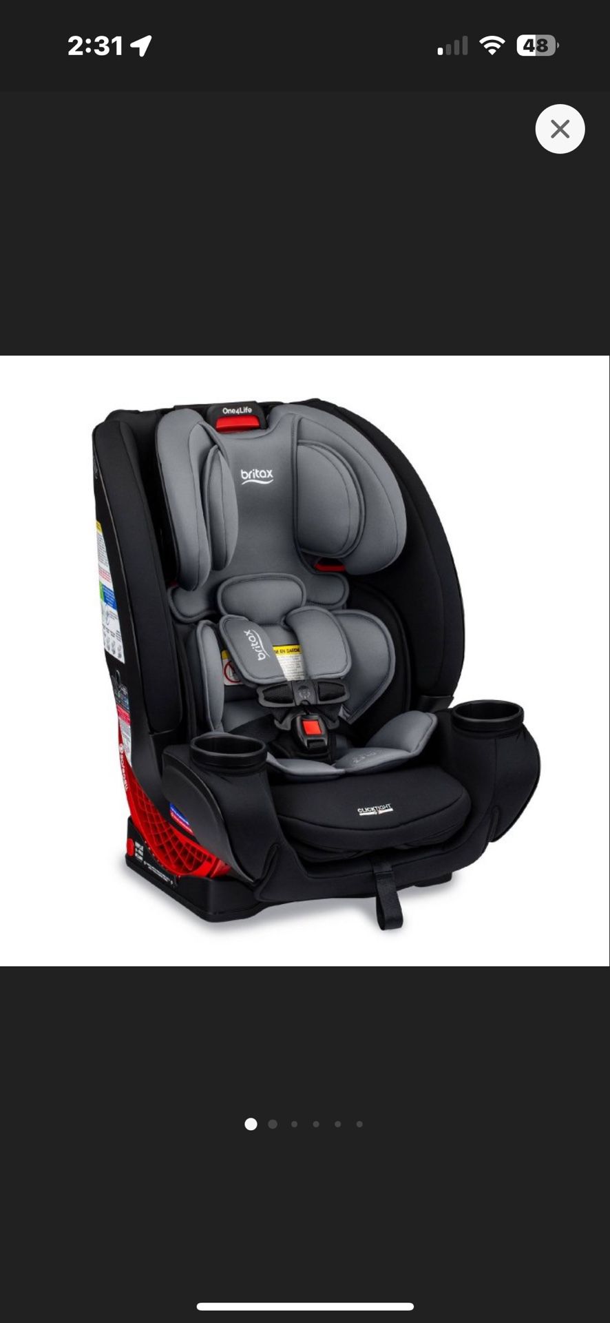 NEW Britax One4Life Click Tight All-In-One Convertible Car Seat - Graphite Onyx