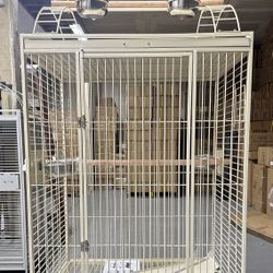 XXLarge Strong 40” x 30”x 70”H Parrot Bird Play Top Perch Stand Rolling Cage 