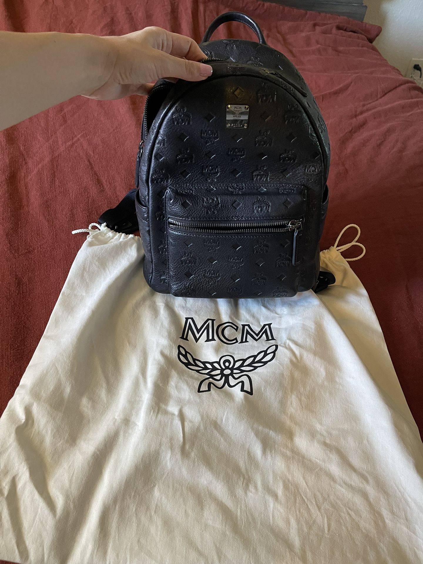 Mcm Leather Monogram Mini Backpack