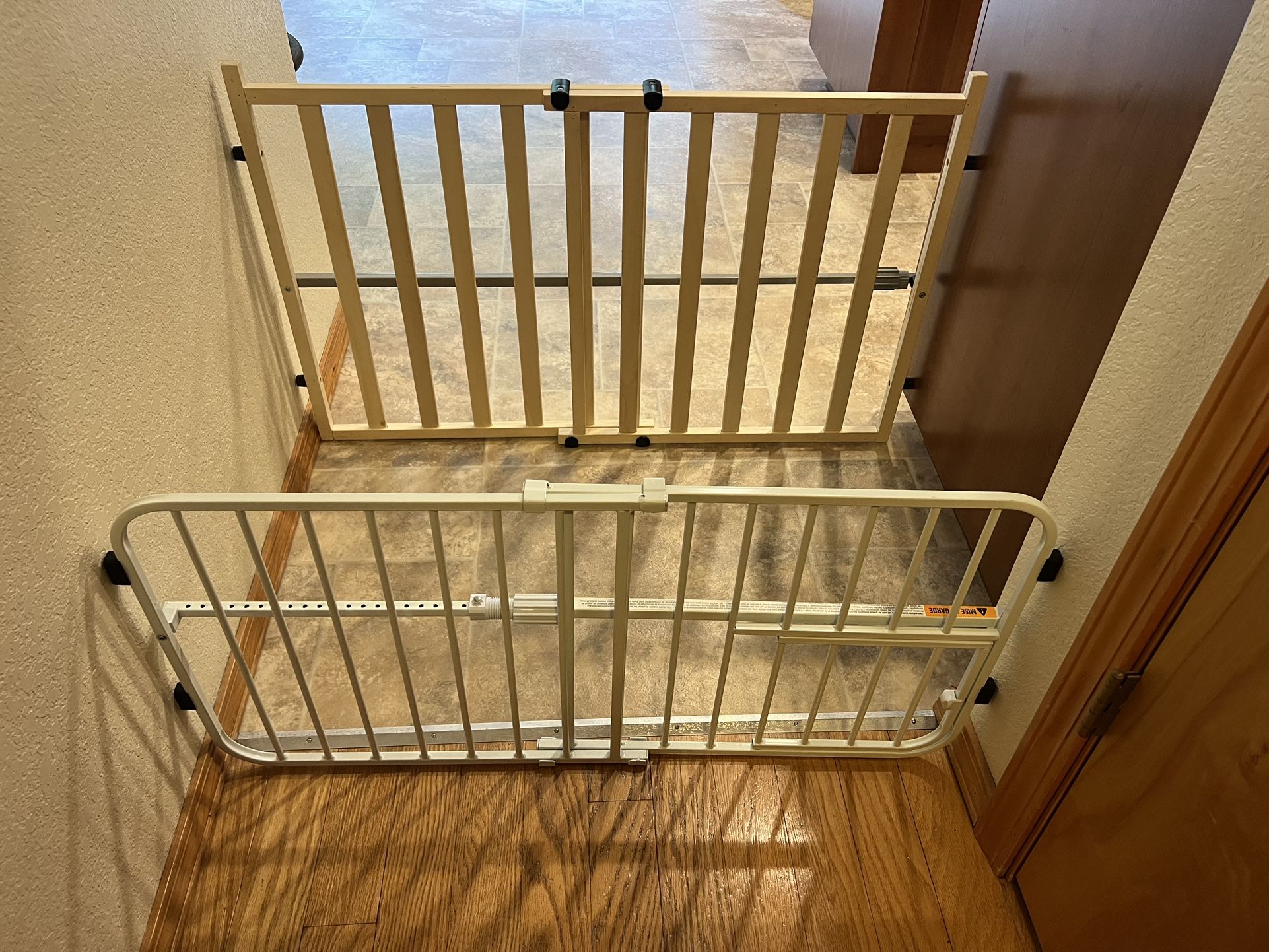 Two Baby/Pet Gates - Adjustable Metal and Wood