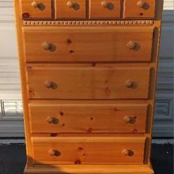 Honey Pine Solid Wood 5-Drawer Chest 