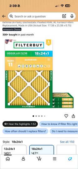 18x24x1 air filter