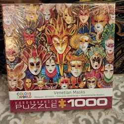 Eurographics Venetian Masks Art 1000 Piece Interlocking Puzzle Multicolor 12+