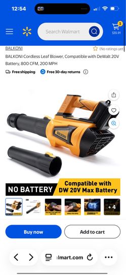 BALKONI Cordless Leaf Blower, Compatible with DeWalt 20V Battery, 800 CFM, 200 MPH