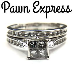 14K White Gold Diamond 2pc. Wedding Set 